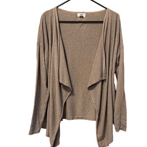 Old Navy Draped Open Front Brown Tan Cardigan Size L